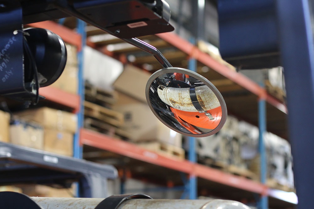 Rear Facing Mirror on Forklift