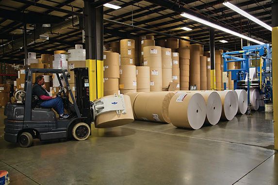 Cascade Paper Roll Clamp in Paper Facility