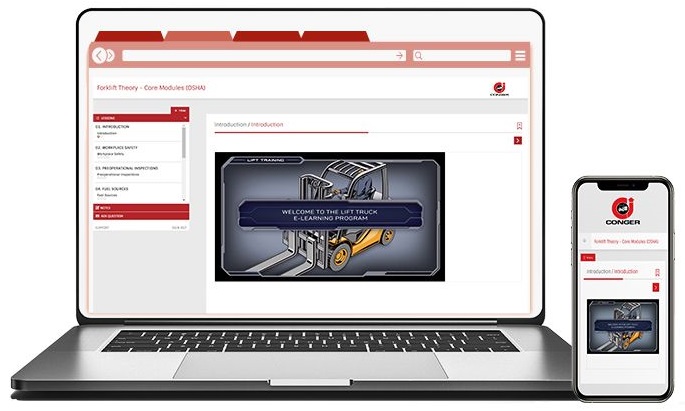 Conger's forklift certification training program screenshot