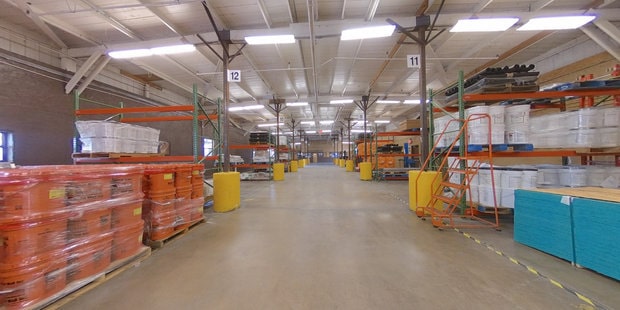 A well-organized, clean warehouse