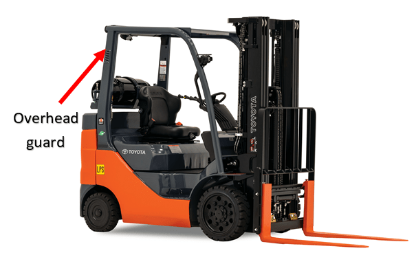 toyota-8fgcu25-forklift-overhead-guard The overhead guard on a Toyota 8FGCU25 forklift