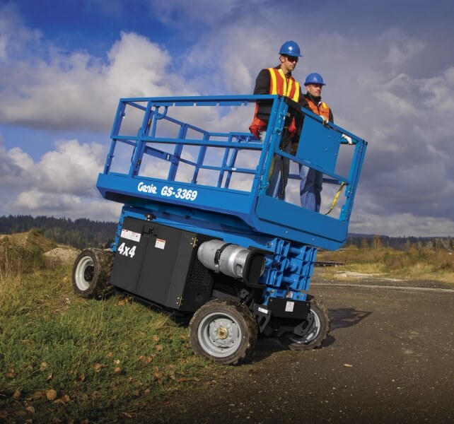 Scissor Lift on Incline
