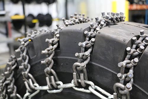 Forklift Tire Chains for Slippery Conditions