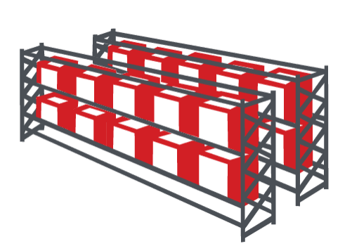 Double deep pallet racking illustration