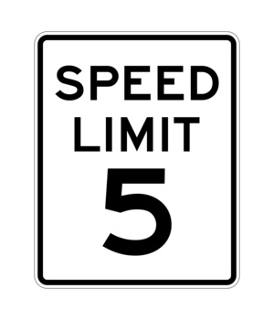 5 mph seed limit sign