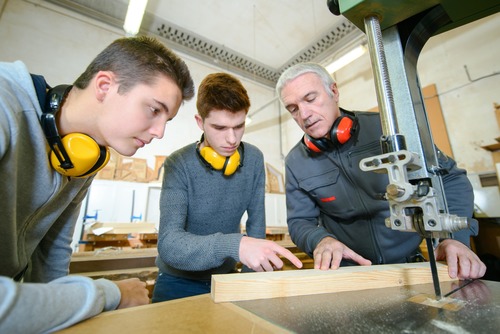 Shop class teaching teaching two students