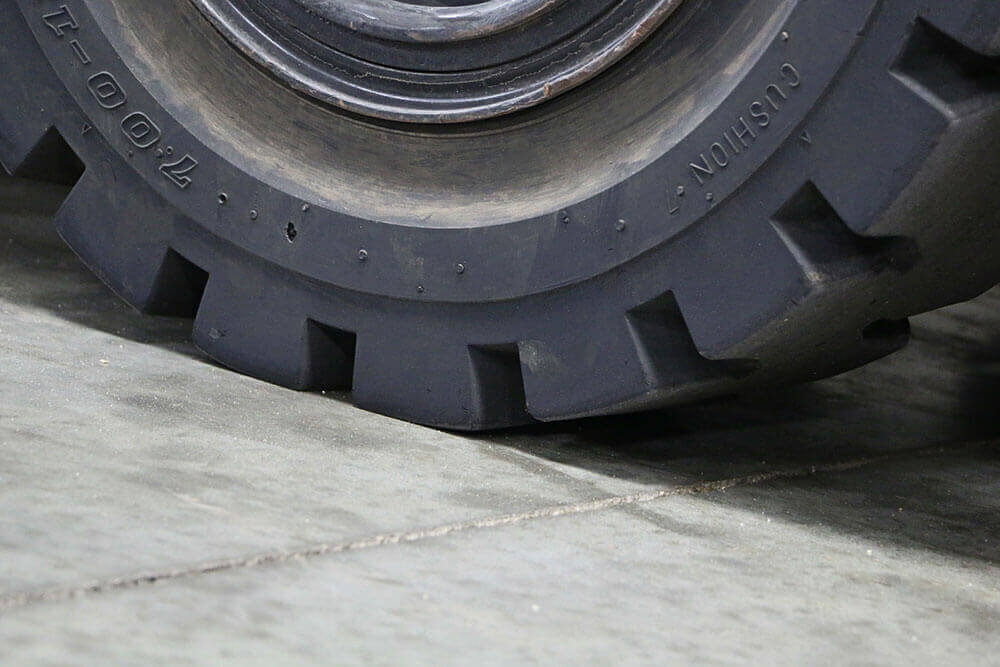 tire on sealed concrete