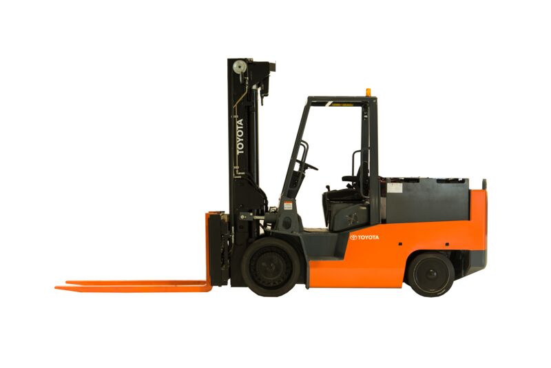Toyota High-Capacity Electric Cushion Forklift Product Photo (Side)