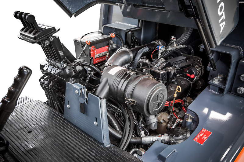 Toyota High-Capacity IC Cushion Forklift Close Up Engine