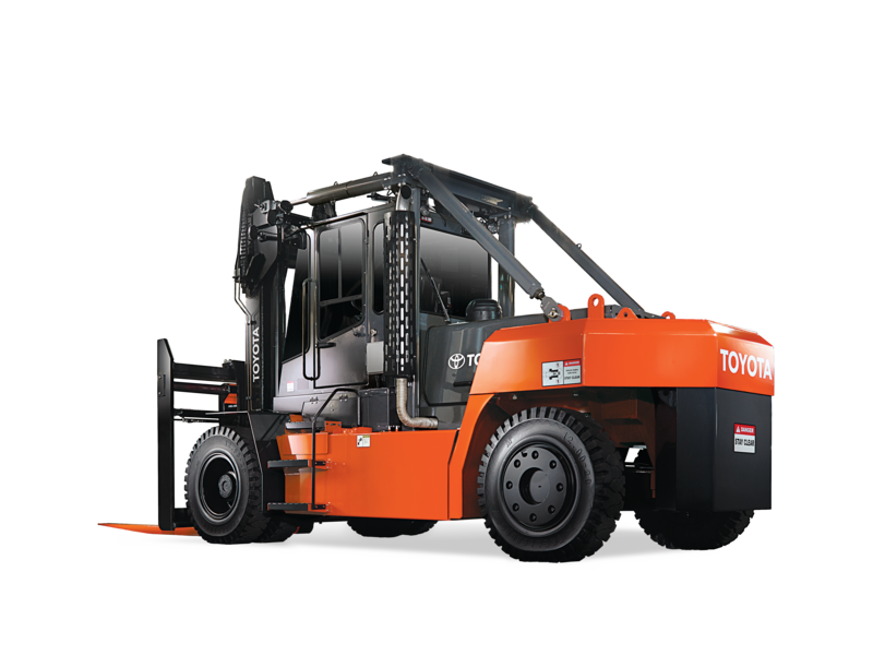 Toyota High-Capacity IC Pneumatic THD Forklift Product Photo Side Back