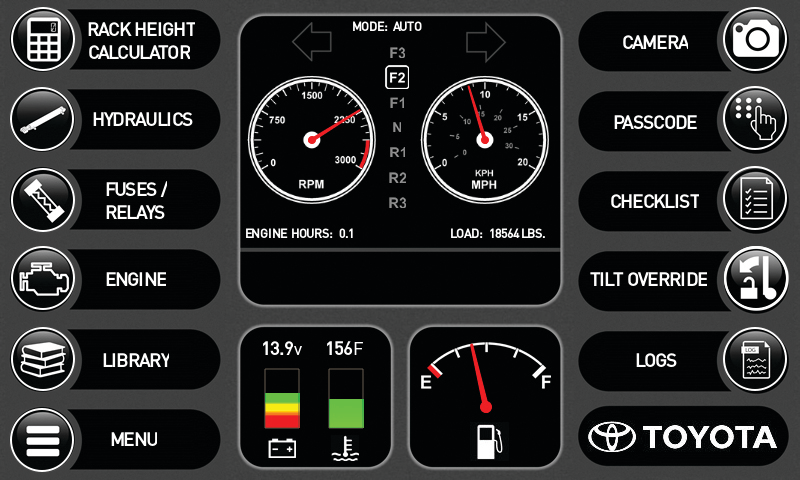 Toyota High-Capacity Marin Forklift Display Gauges