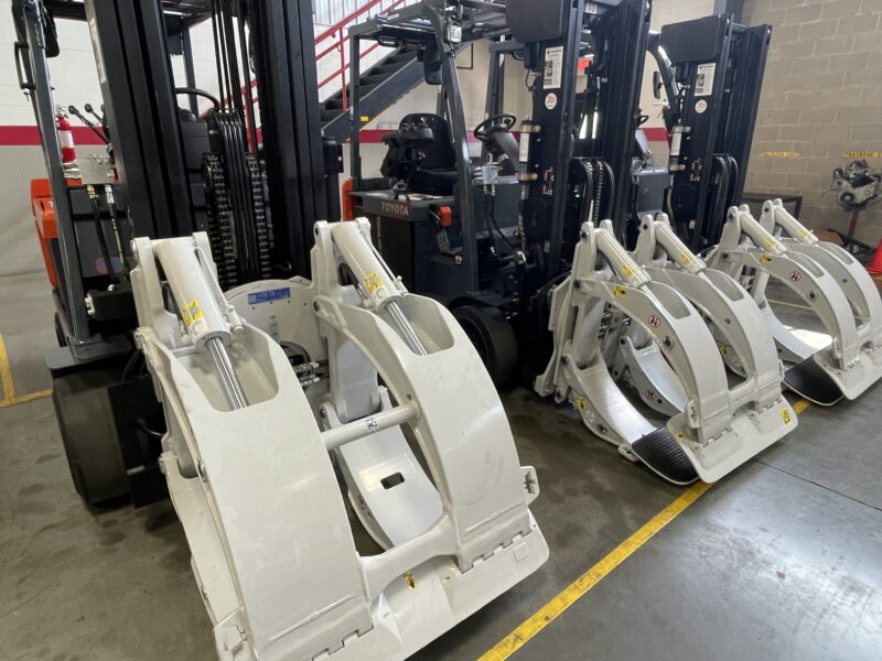 Cascade paper roll clamps on new Toyota forklifts