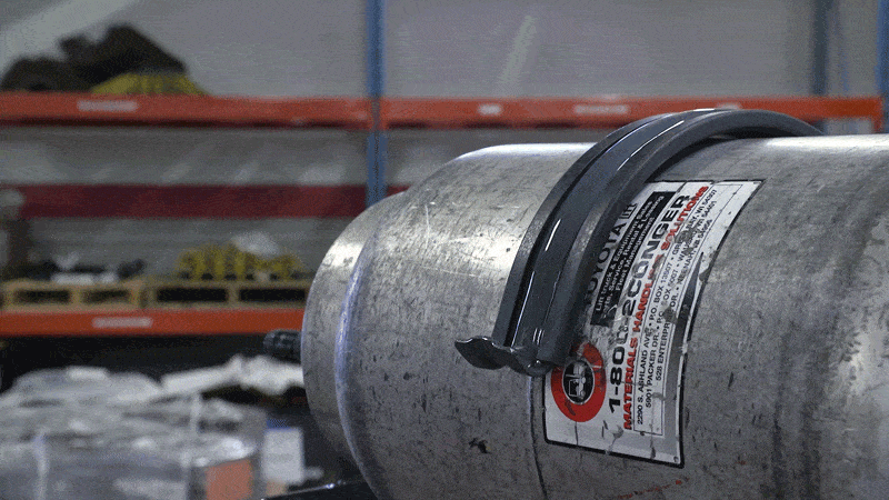 Securing-LP-Tank-Latch Short video showing how to latch an LP tank into a forklift tank bracket