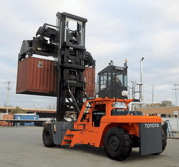 Straight-mast container handler