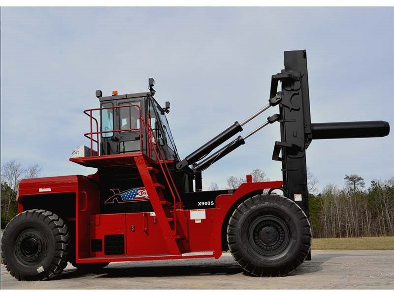 High-capacity pneumatic forklift with coil boom