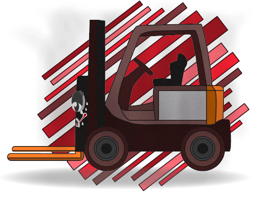 10-Cooling-System-Problems-banner Cartoon forklift with a thermometer and sweat pouring off