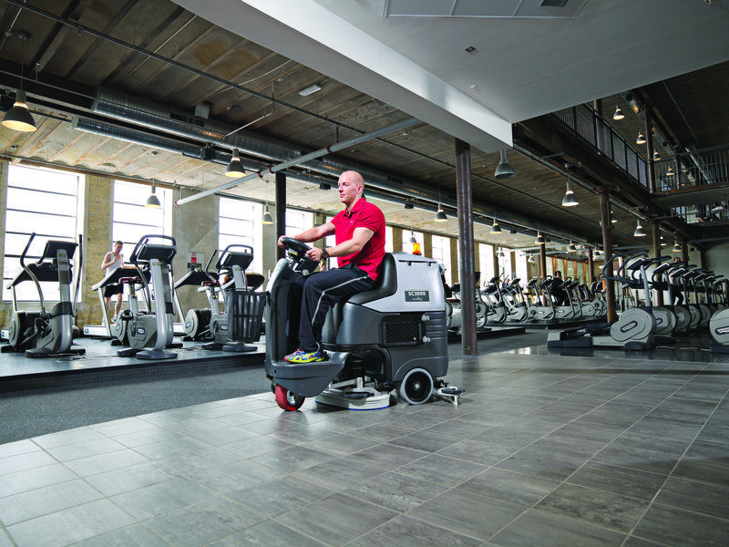 Advance SC3000 scrubber cleaning fitness center