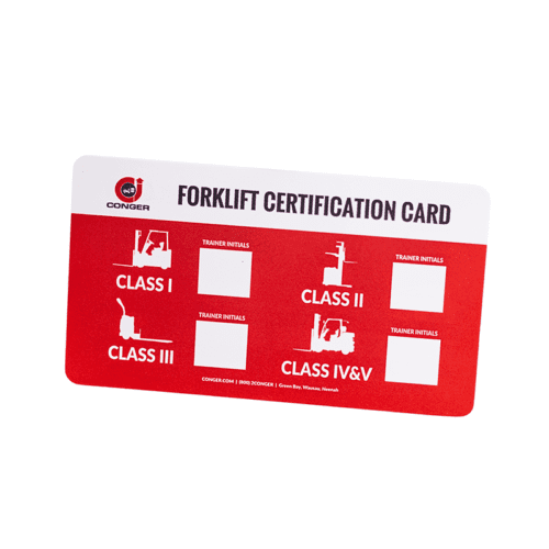 Premium Forklift Certification Cards for Sale Class I, II, III, IV & V