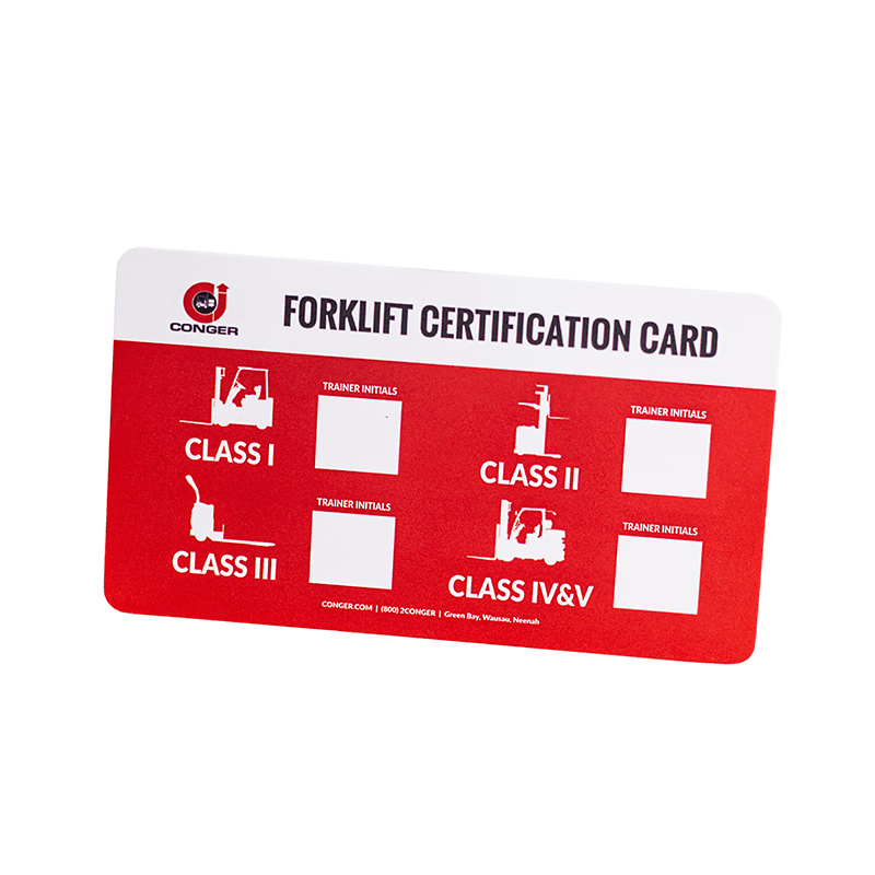 Forklift Certification Card Back