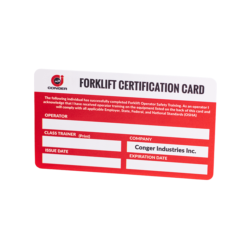Forklift Certification Card With Text