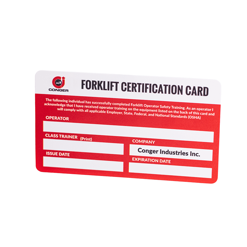 Forklift Certification Card Template