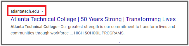 atlantatech-SERP Finding a Google search result's listed URL