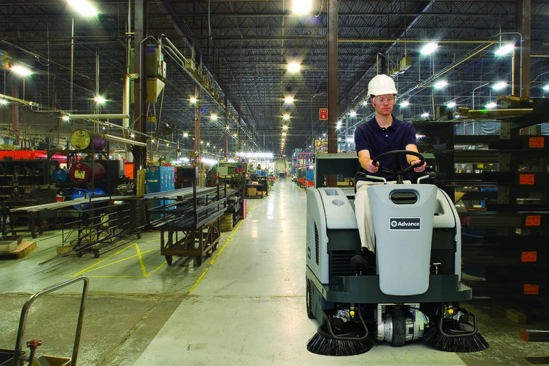 Advance SW4000 sweeper in warehouse