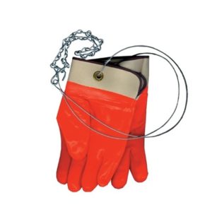 Orange insulated gloves for changing propane tanks