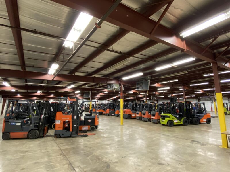 Toyota forklift rentals in rows