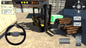 Front view of a forklift