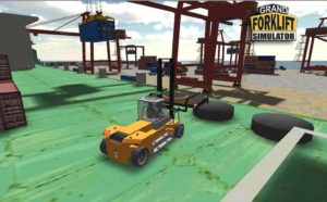 High capacity forklift in port