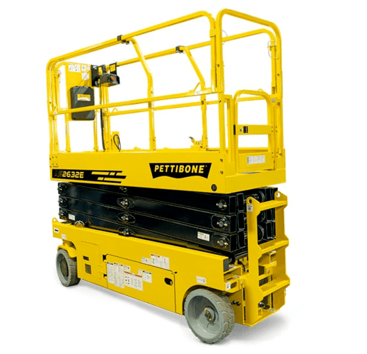 Model shown is a 26 ft. Pettibone's 12 ft. scissor lift looks nearly identical.