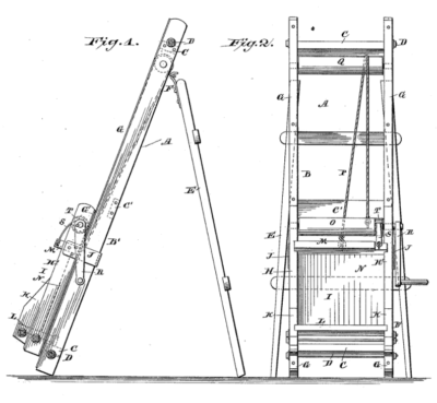 Illustration of the improved 1887 portable elevator