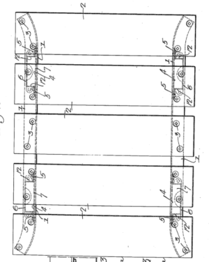 A top view of the first patented pallet