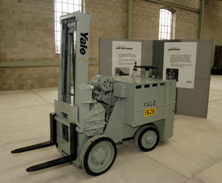 A 1926 Yale forklift with a shortened wheelbase