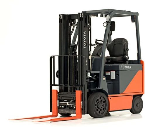 A Toyota 8-series 4-wheel electric forklift