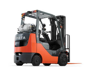 A Toyota 8FGCU25 propane forklift