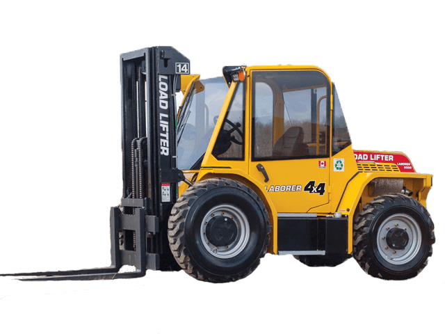 laborer-straight-mast-rough-terrarin-forklift-product-image A Laborer straight mast rough terrain forklift