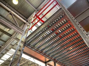 Mezzanine inside storage building.