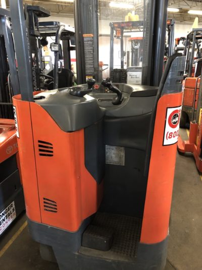 Controls on a reach truck forklift