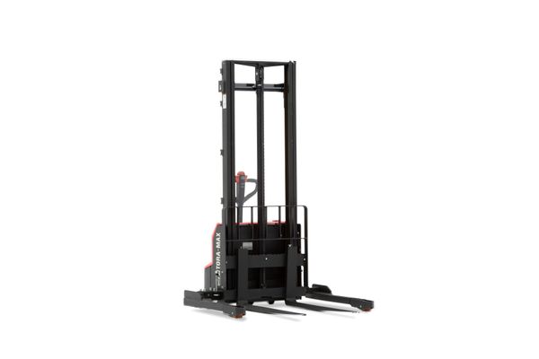 A Tora-Max walkie stacker forklift with simplex mast