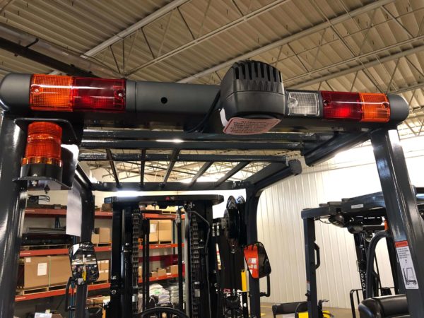 Brake and turn signals on a Toyota electric forklift