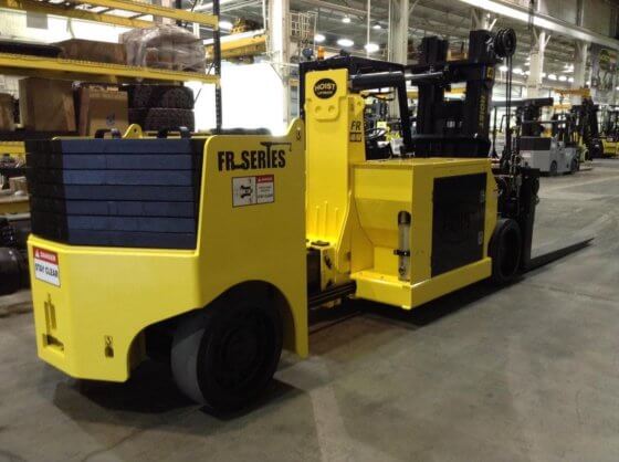 A Hoist forklift with a stack-type counterweight