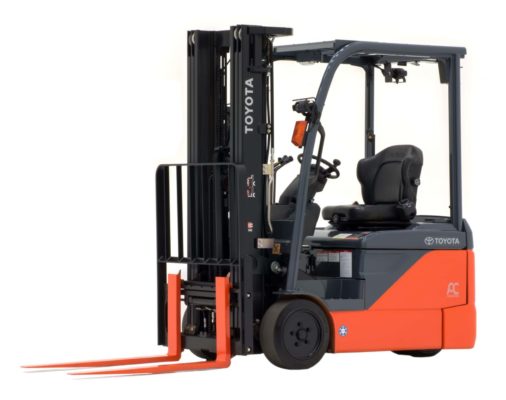 A 3,000 lb. Toyota electric 3-wheel forklift