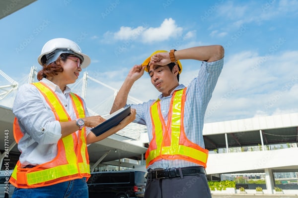 osha-fine-241717443 Two workers talking, one with a clipboard and the other upset