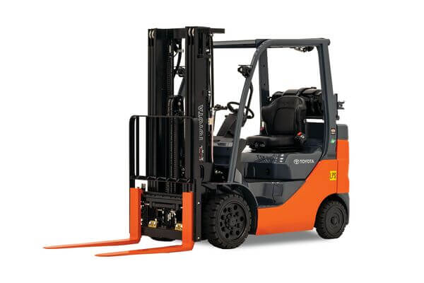 A Toyota 8FGCU25 propane forklift