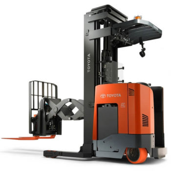A Toyota double-reach forklift truck