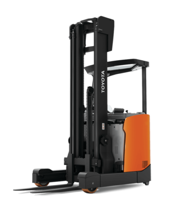 A Toyota moving mast reach truck