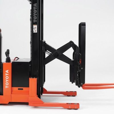 A Toyota walkie reach stacker forklift