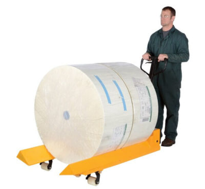 A roll-moving pallet jack sold by Vestil